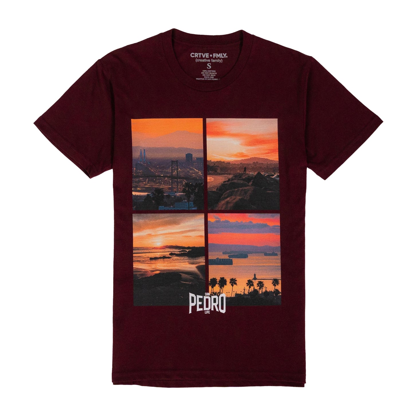 SAN PEDRO LIFE SUNSETS - BURGUNDY COLOR